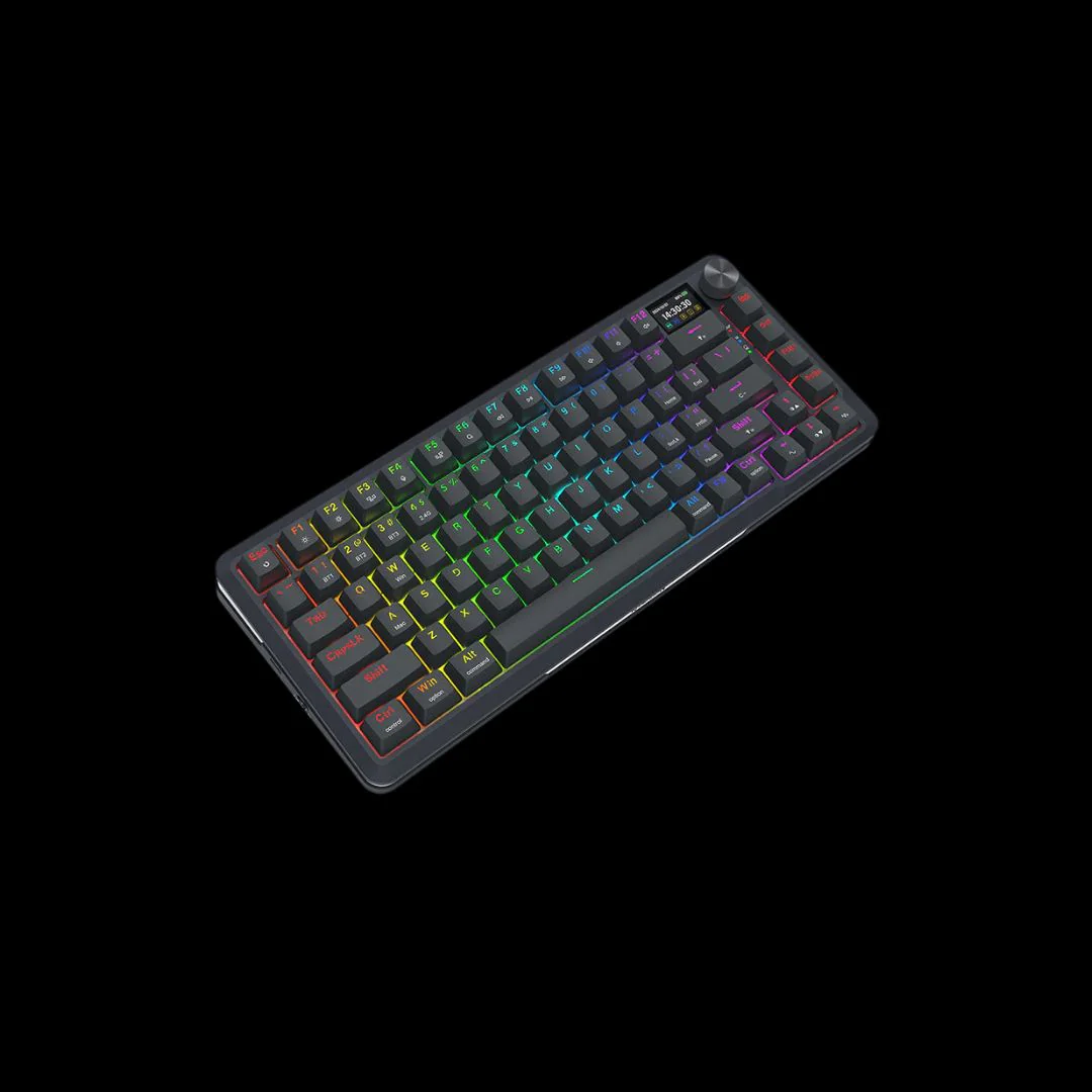 Redragon K708 Pro 75% Wireless/BT RGB Mechanical Keyboard with LCD Screen Redragon K708 Pro 75% Wireless/BT RGB Mechanical Keyboard with LCD Screen